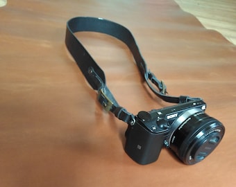 Leather Camera Accessories, Camera Strap, Leather Camera's Belt, Black Leather Camera Strap, Gift for Photographer, Free Personalization