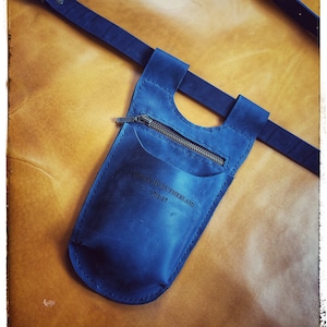 Florist Tool Bag, Navy Blue Florist Pouch, Hand Made  Leather Florist Tool Bag, Gift for Gardeners and Florists, Personalized Florist Bag