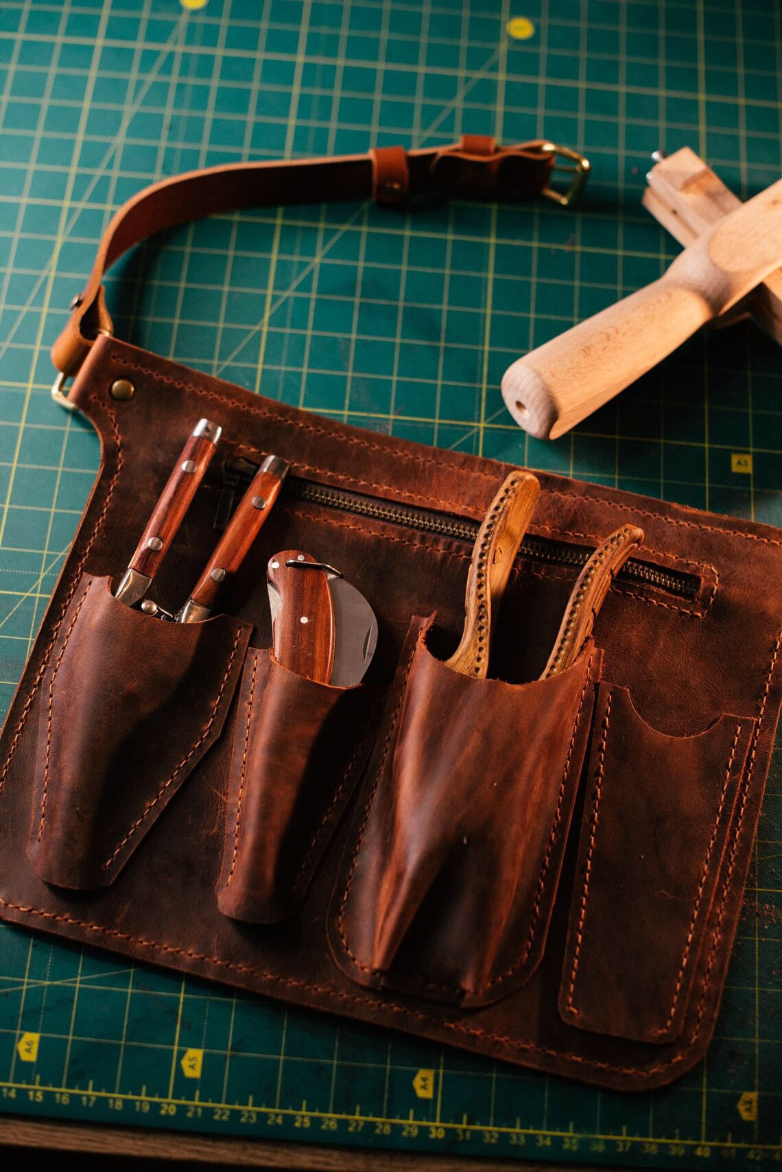 Big Leather Gardening Belt Leather Florist Tool Belt Florist Etsy