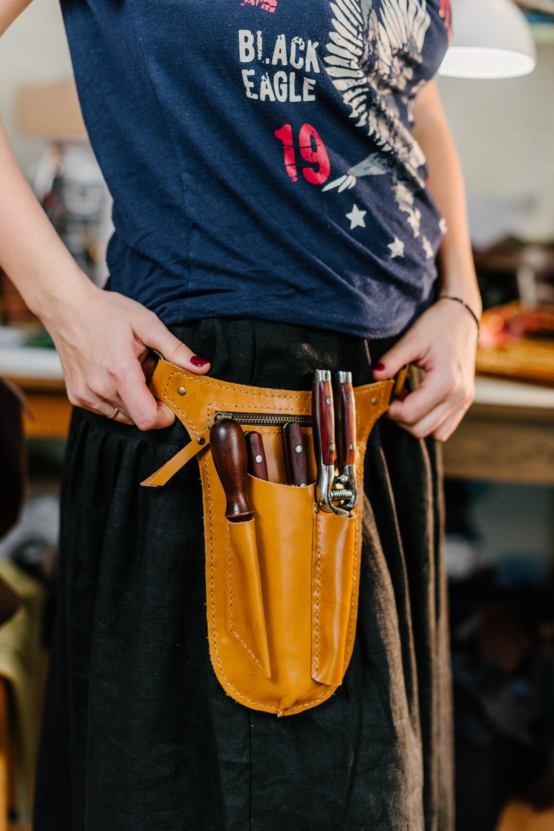 Leather Gardening Belt Leather Florist Tool Bag Belt Etsy