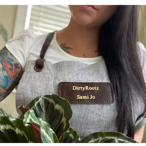 Florist Linen Apron, Personalized Deluxe Garden Craft apron, Gardener&#39;s Gift, Custom Gardening Apron, Gift for Mom