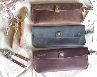 Estuche de herramientas de floristería de piel personalizado, estuche de jardinería, estuche de herramientas de floristería color coñac, regalo para jardineros y floristas, regalos personalizados