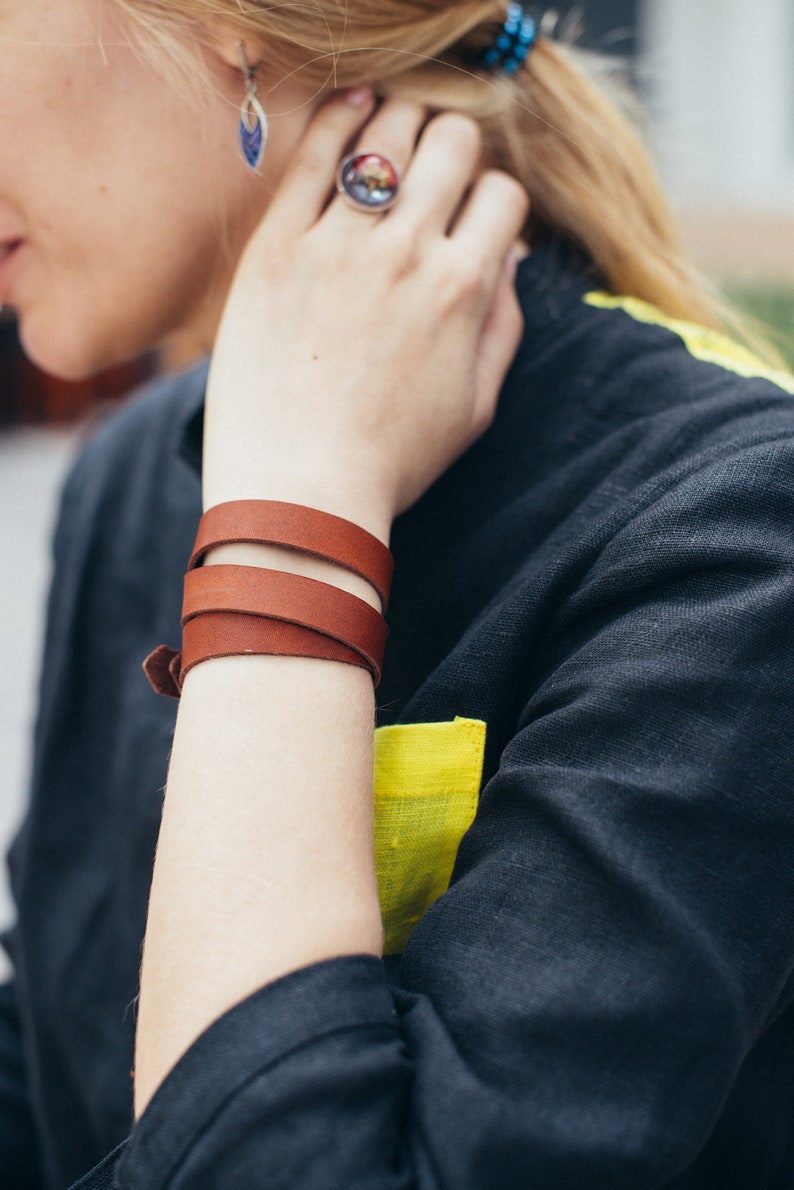 3 Leather Cuff Bracelet UNISEX Bracelet Wrap CuffLeather Bracelet Leather Cuff Bracelet Wrap Leather Bracelet Turns Around Your Hand