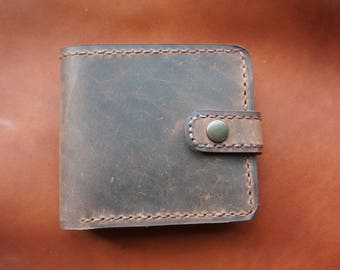 Antique Brown Wallet /  Minimalist Wallet / Bifold Wallet / Antique Brown Leather / Leather Wallet / Man Wallet/ Waxed Nubuck