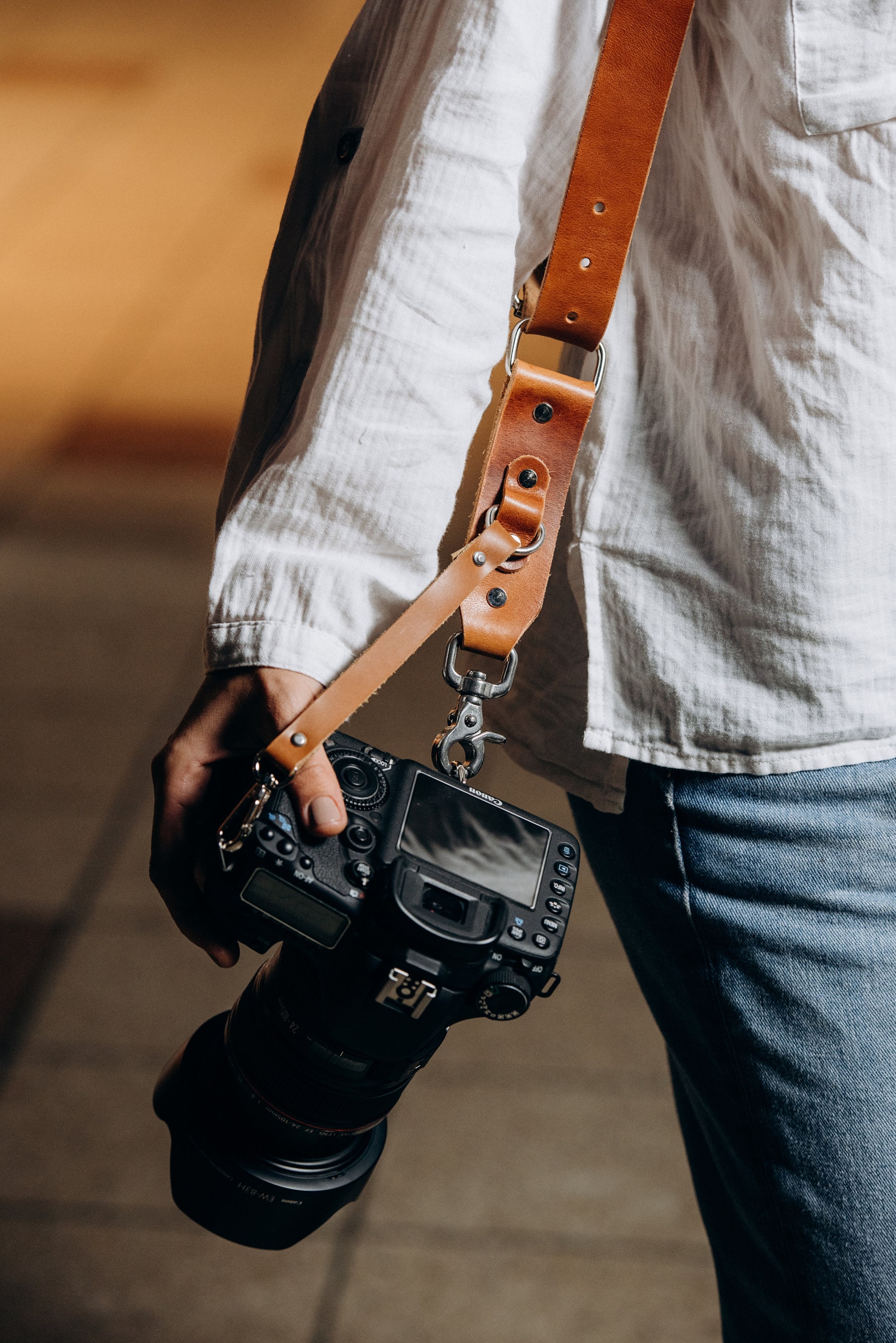 Double Leather Camera Strap Camera Strap Leather Etsy