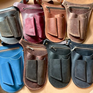 Ledergürtel für die Gartenarbeit, Werkzeugtasche + Gürtel, Geschenk für Frau, Gartentasche, Werkzeugtasche, Floristenorganisator, personalisierte Floristentasche