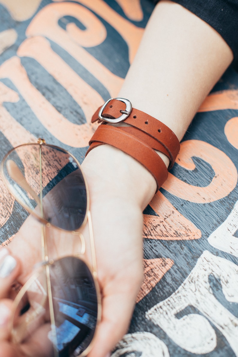 3 Leather Cuff Bracelet UNISEX Bracelet Wrap CuffLeather Bracelet Leather Cuff Bracelet Wrap Leather Bracelet Turns Around Your Hand