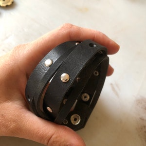 1 Leather Cuff Bracelet, Leather Bracelet, UNISEX Bracelet, Wrap Leather Bracelet, Unique Leather Bracelet, Leather Cuff Bracelet, Wrap Cuff image 9