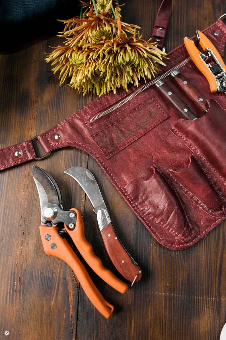 Big Leather Gardening Belt Leather Florist Tool Bag Belt Etsy