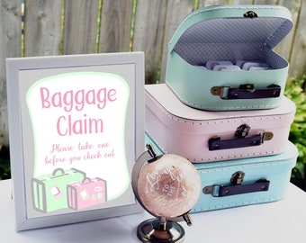 Baggage Claim Favors Sign - Travel Baby Shower