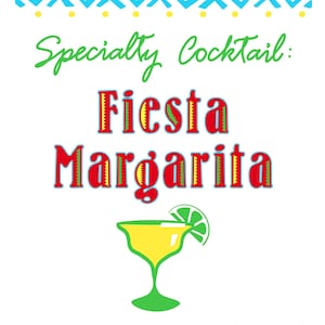 Fiesta Margarita Signature Cocktail Sign