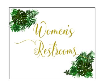 Tropical Men & Women Restroom Signs