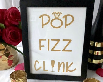 Pop Fizz Clink! Gold Sign