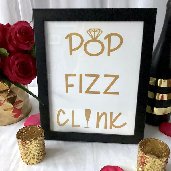 Pop Fizz Clink! Gold Sign