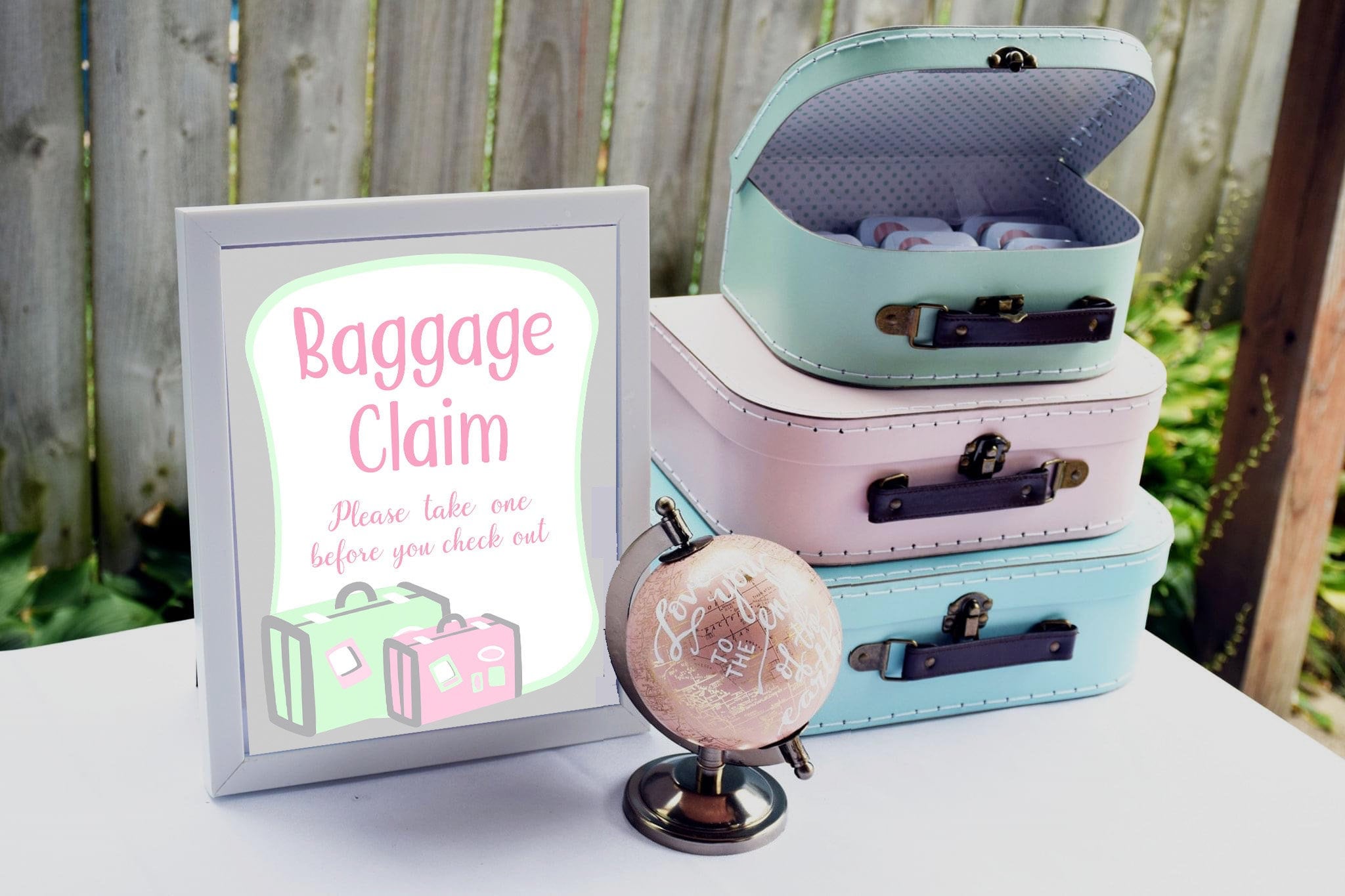 Baggage Claim Favors Sign Travel Baby Shower Etsy