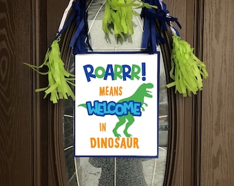 Dinosaur Party Welcome Sign