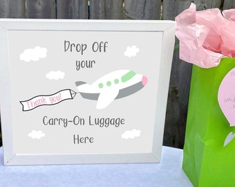 Carry-On Luggage - Gift Table Sign - Travel Baby Shower