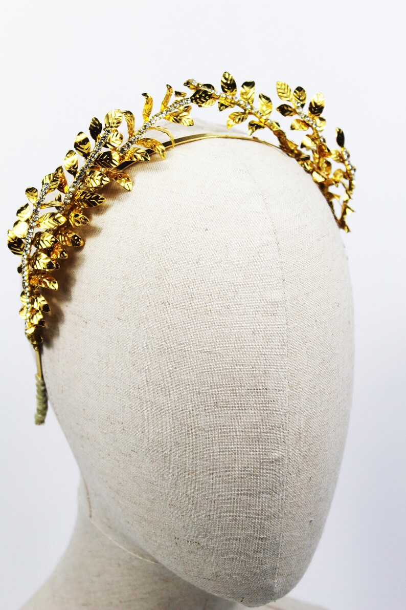 leaf crown Bridal Headband crystal Headband Luxury tiara vintage style crown tiara Tiara Headband Gold leaf heandband
