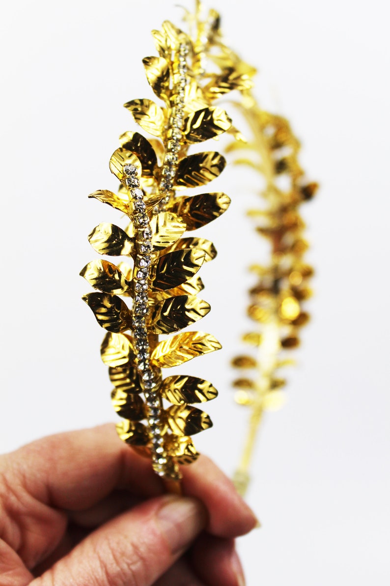 leaf crown Bridal Headband crystal Headband Luxury tiara vintage style crown tiara Tiara Headband Gold leaf heandband