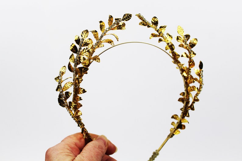 leaf crown Bridal Headband crystal Headband Luxury tiara vintage style crown tiara Tiara Headband Gold leaf heandband