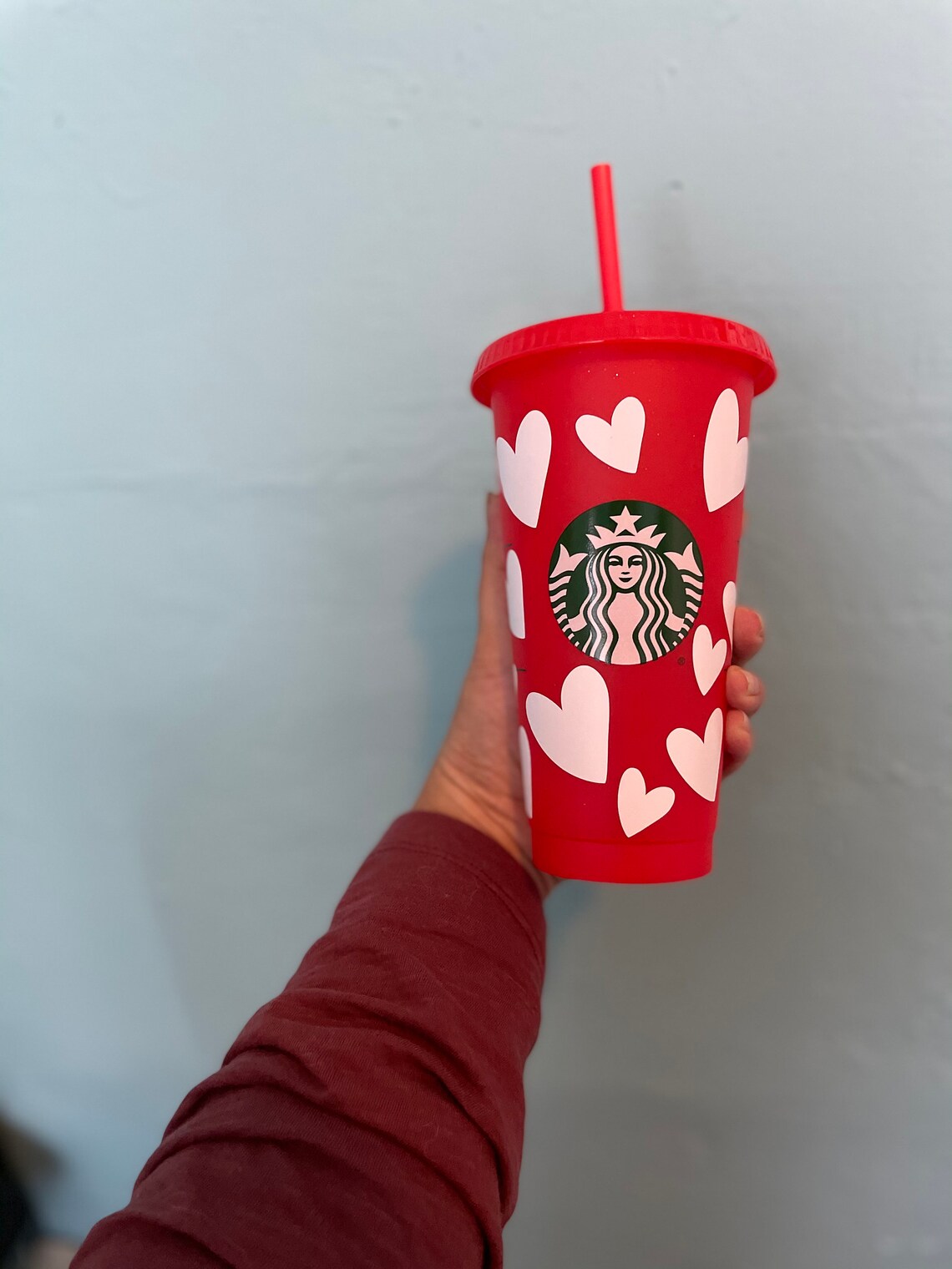 Customized hearts Starbucks Tumbler Etsy