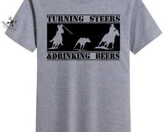 T-shirt graphique western, t-shirt cowgirl cowboy, t-shirt prise du veau au lasso, t-shirt de rodéo, équitation
