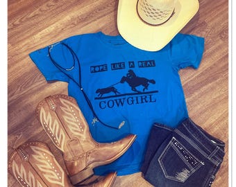 T-shirt graphique western, t-shirt cowgirl cowboy, t-shirt prise du veau au lasso, t-shirt de rodéo, équitation