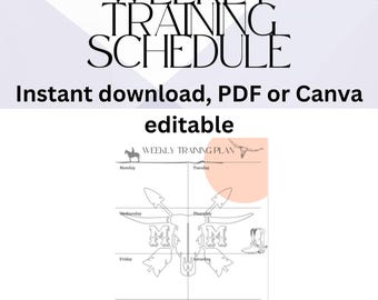 Diario di addestramento settimanale dei cavalli stampabile, addestramento dei cavalli, diario del cavaliere, definizione degli obiettivi, pianificazione del diario equestre
