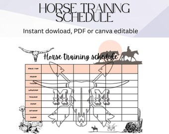 Programma settimanale di addestramento dei cavalli. Calendario equestre stampabile. Piano di viaggio. Regalo per i motociclisti.