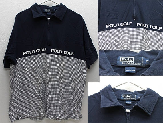 Vintage Ralph Lauren Navy Blue White Spell Out Polo Golf Etsy