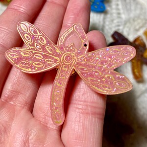 Llaves de resina coralina y libélulas dragonfly F