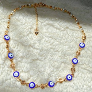 Gold Evil Eye Choker Necklace