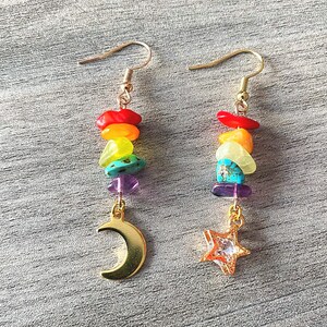 Rainbow Chakra Crystal Earrings