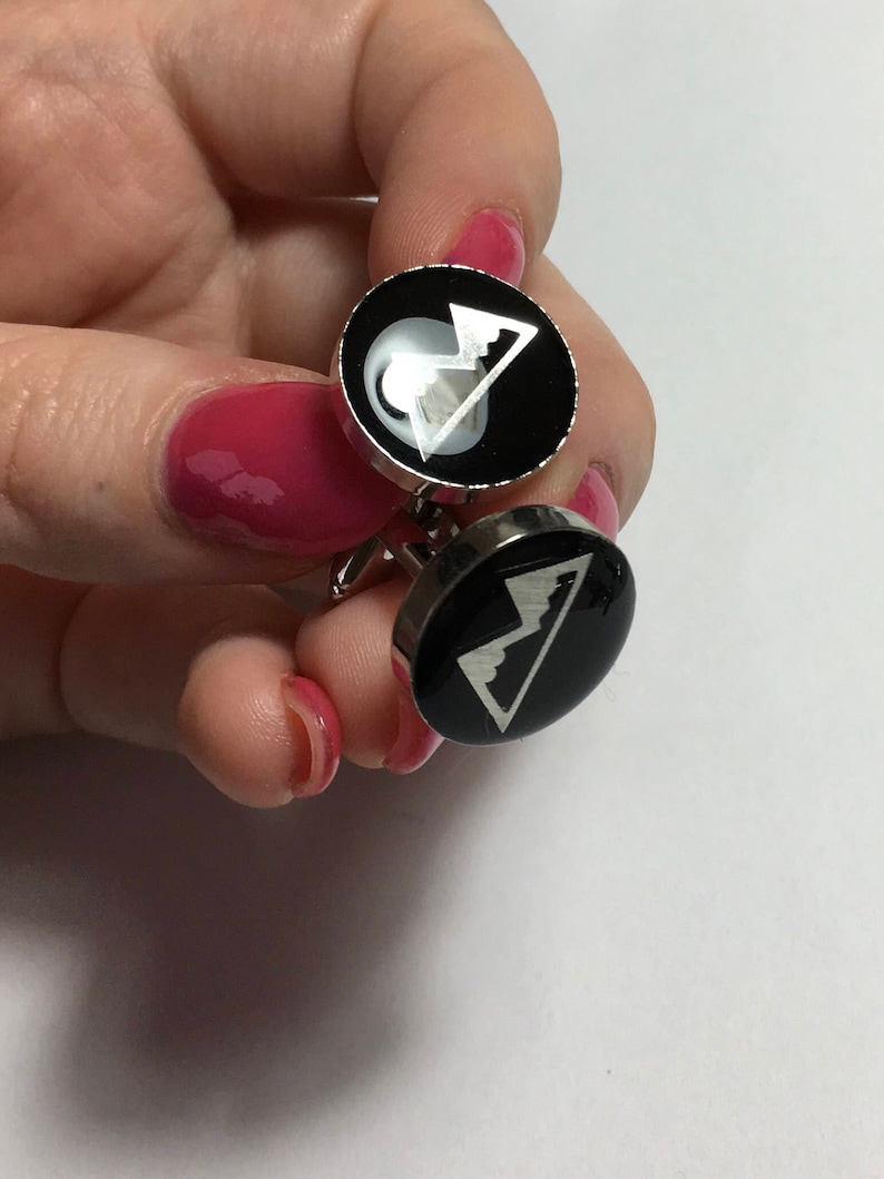 The Mountaineer Silver Toned Handmade Resin Cufflinks
