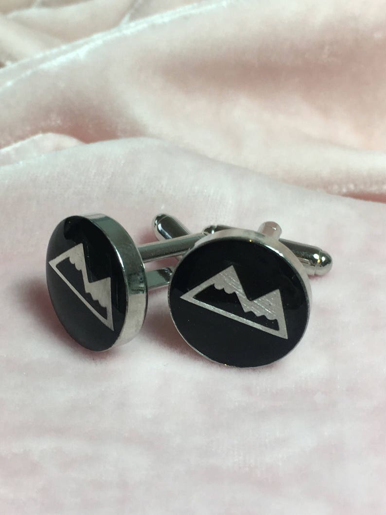The Mountaineer Silver Toned Handmade Resin Cufflinks