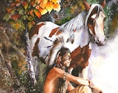 Sunburst - LARGE CANVAS Print - Native American Indian - pony - western - by Peter Williams ready to hang.