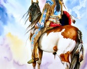 Into The Promised Land - LARGE CANVAS Print - Native American Indian - pony - western - by Peter Williams ready to hang.