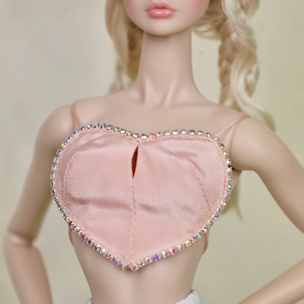 Heart Shaped Camisole Top for Fashion Royalty, Nu Face, Poppy Parker, 12'' Fashion Dolls Made By TIANTIAN XU