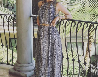 Halter Maxi dress with Pockets