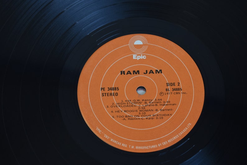 Ram Jam / Self Titled / Vinyl LP / Epic / BL 34885 Etsy