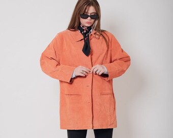 orange suede coat