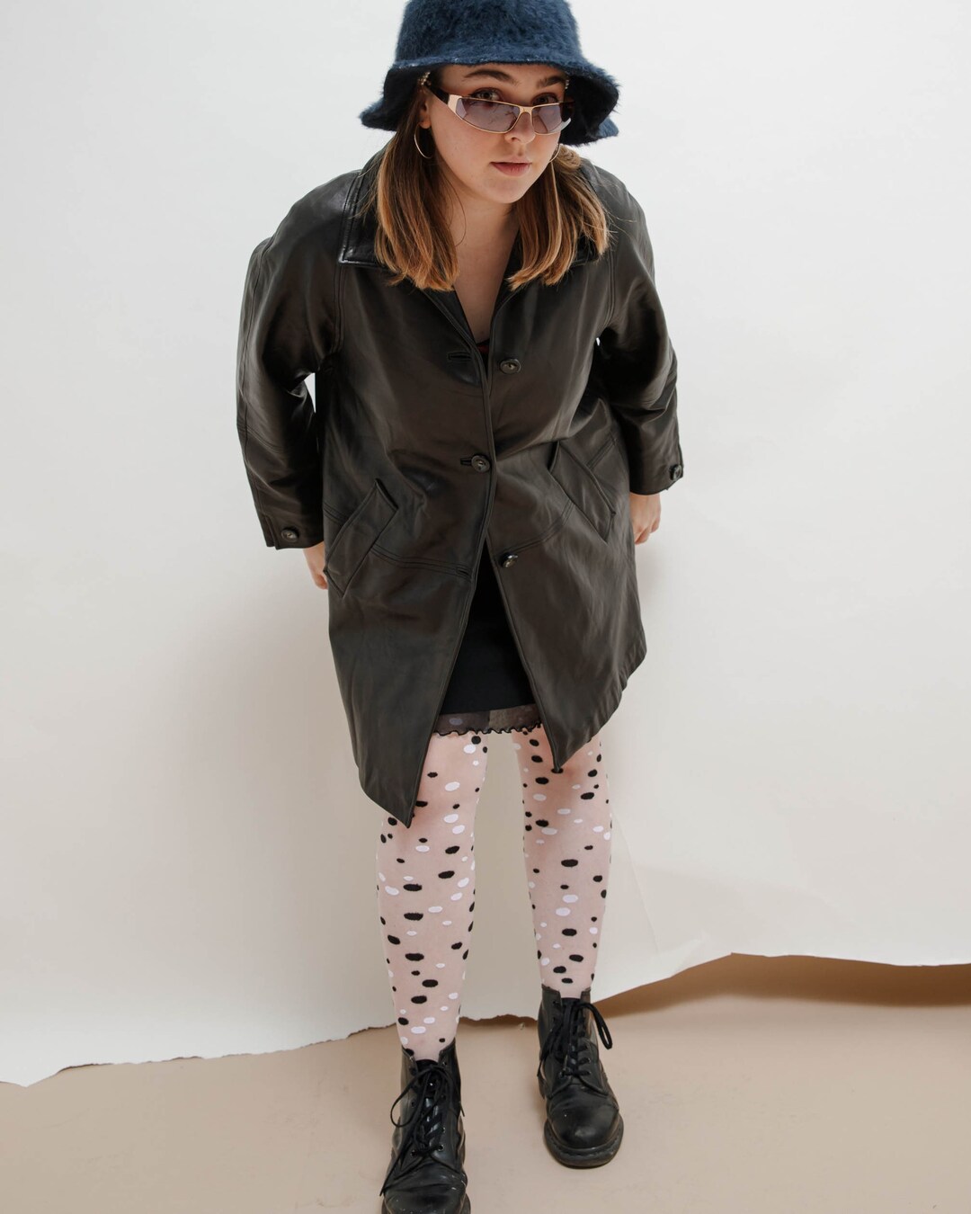 Vintage 90s Grunge Bell Shape Boxy Fit Black Leather Jacket - Etsy UK