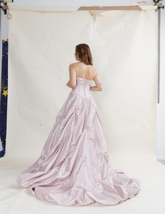 Vintage Lana Bissett Dust Pink Strapless Maxi Gown Pink Embroidered Wedding Gown M Etsy Canada
