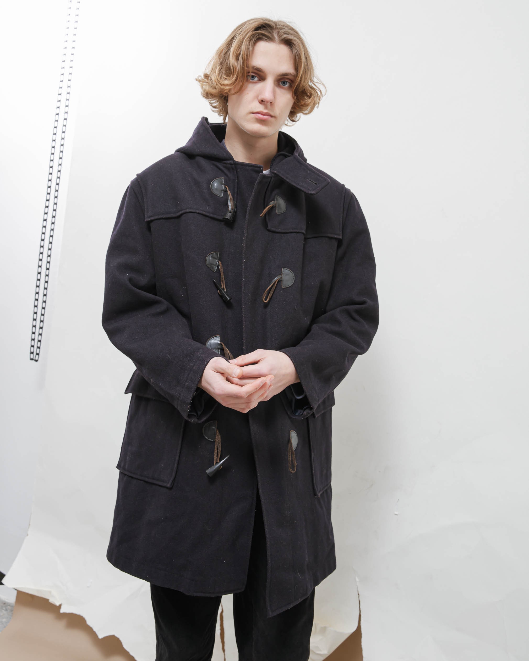 Vintage 90s Posh Navy Blue Oversized Duffle Wool Coat Men - Etsy Ireland