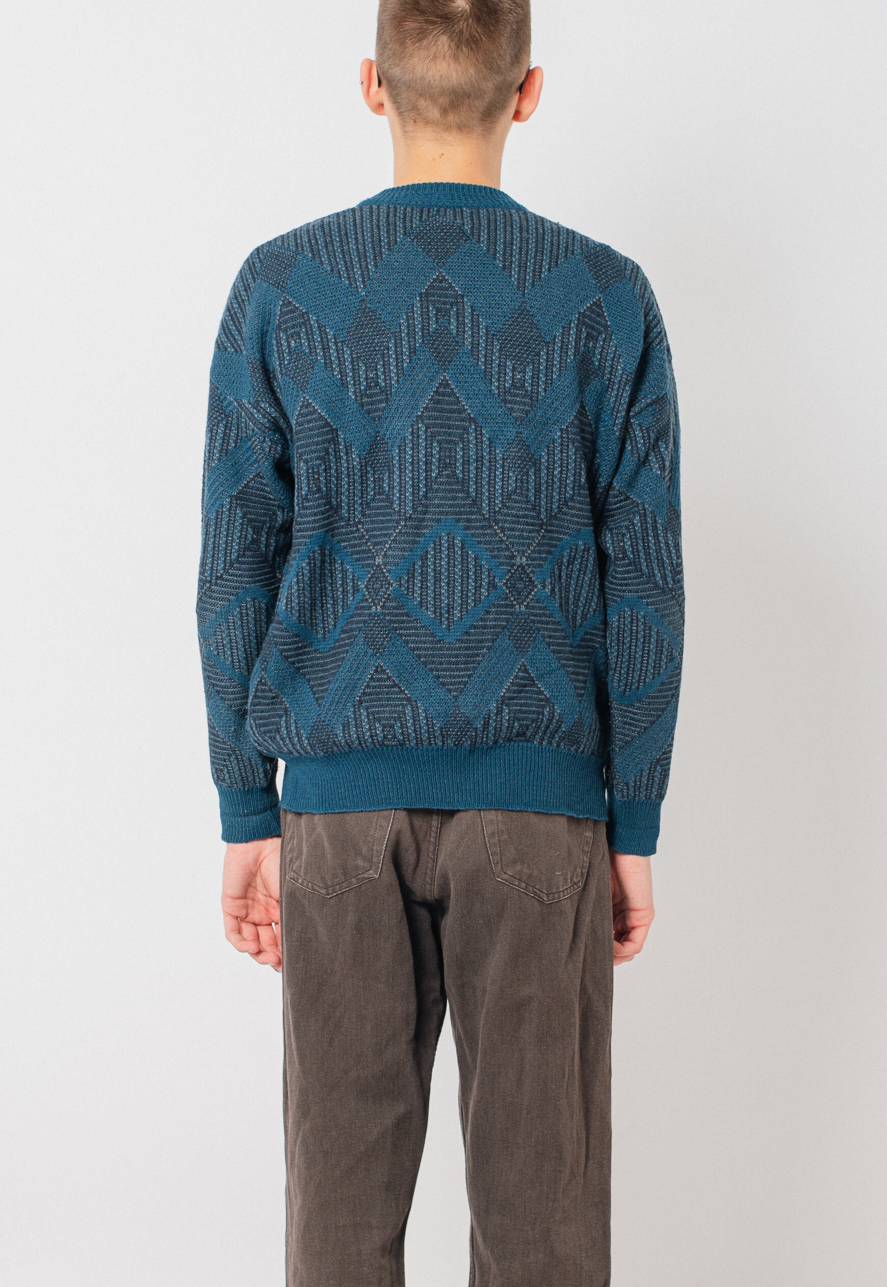 Vintage VNeck Knitwear Jersey de lana en azul Etsy