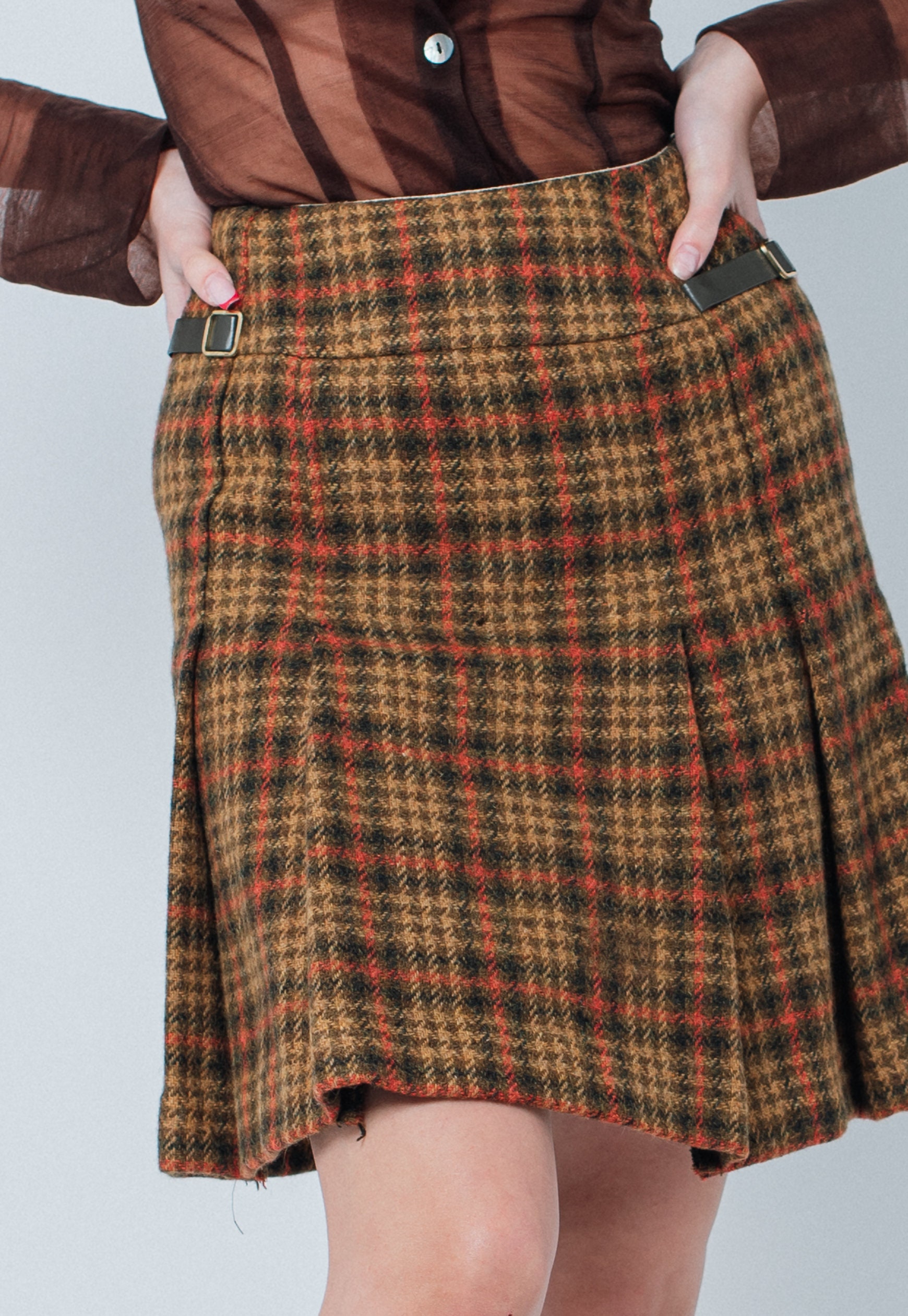 Brown kilt skirt hotsell