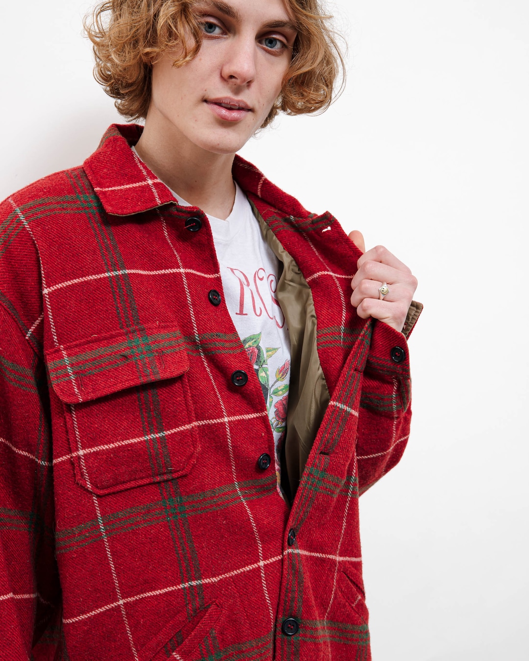 Vintage 90s Skater Red Checkered Button up Shirt Men L - Etsy