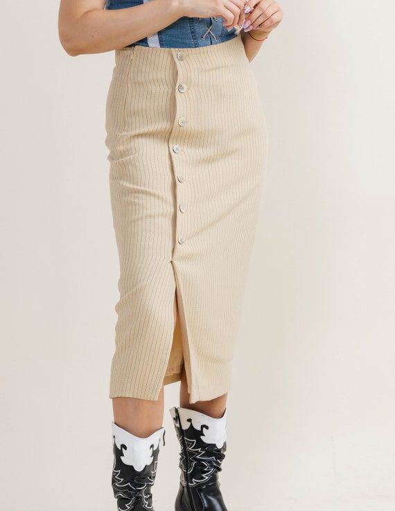 High waisted pencil skirt cream hotsell