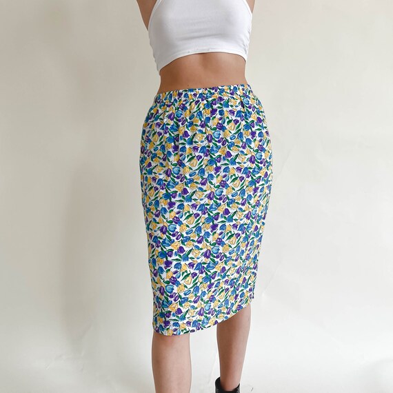 High waisted elastic waist pencil outlet skirt