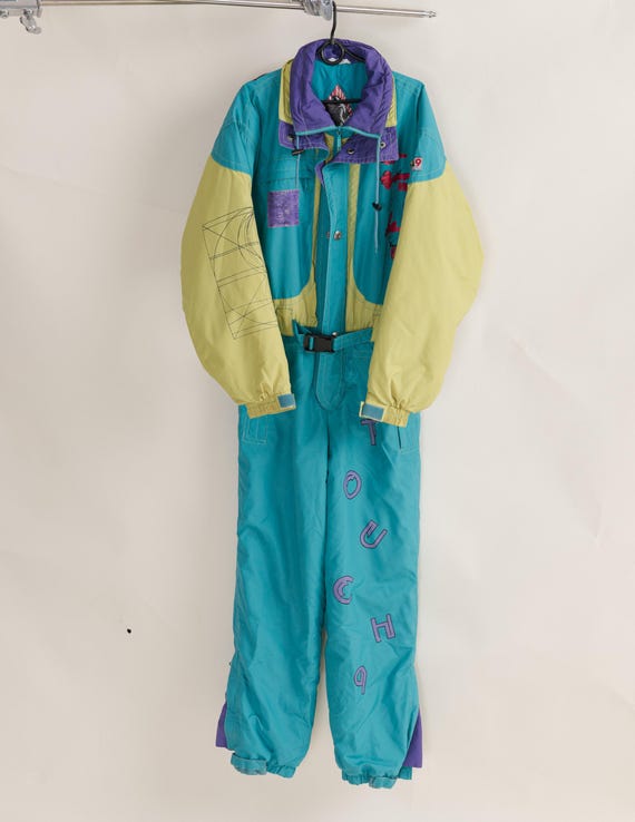 Combinaison de ski integrale vintage Touch 9 Combinaison de ski verte multicolore pour homme M Etsy France